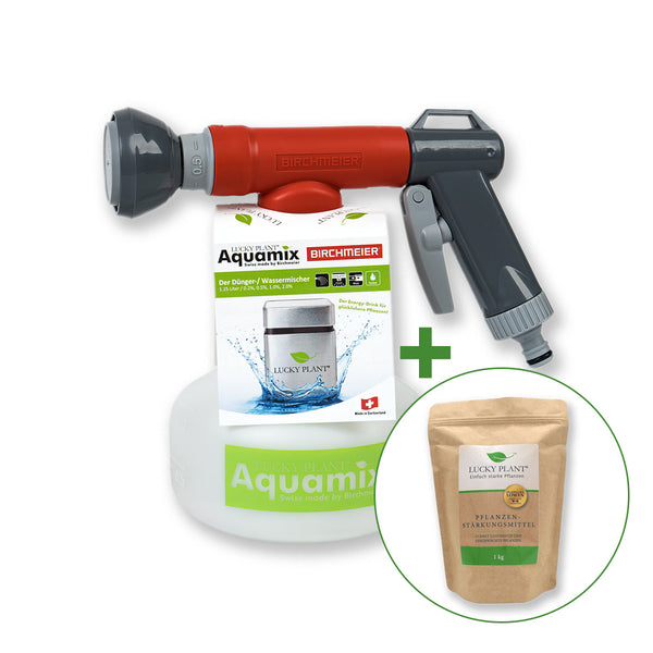 Aquamix Set | Dosiermischer + Pflanzenstärkung Pulver (1 kg) | Vorteilspreis